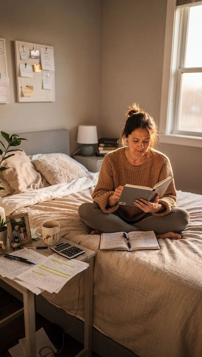 Kéz, amely egy pénzügyi naplót ír tele költségvetési tervezéssel és megtakarítási tippekkel.